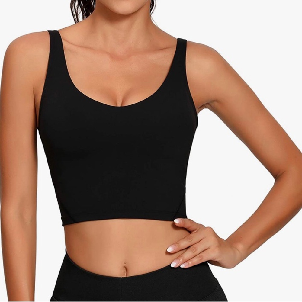 Lemedy Longline Padded Workout Crop Tank Top